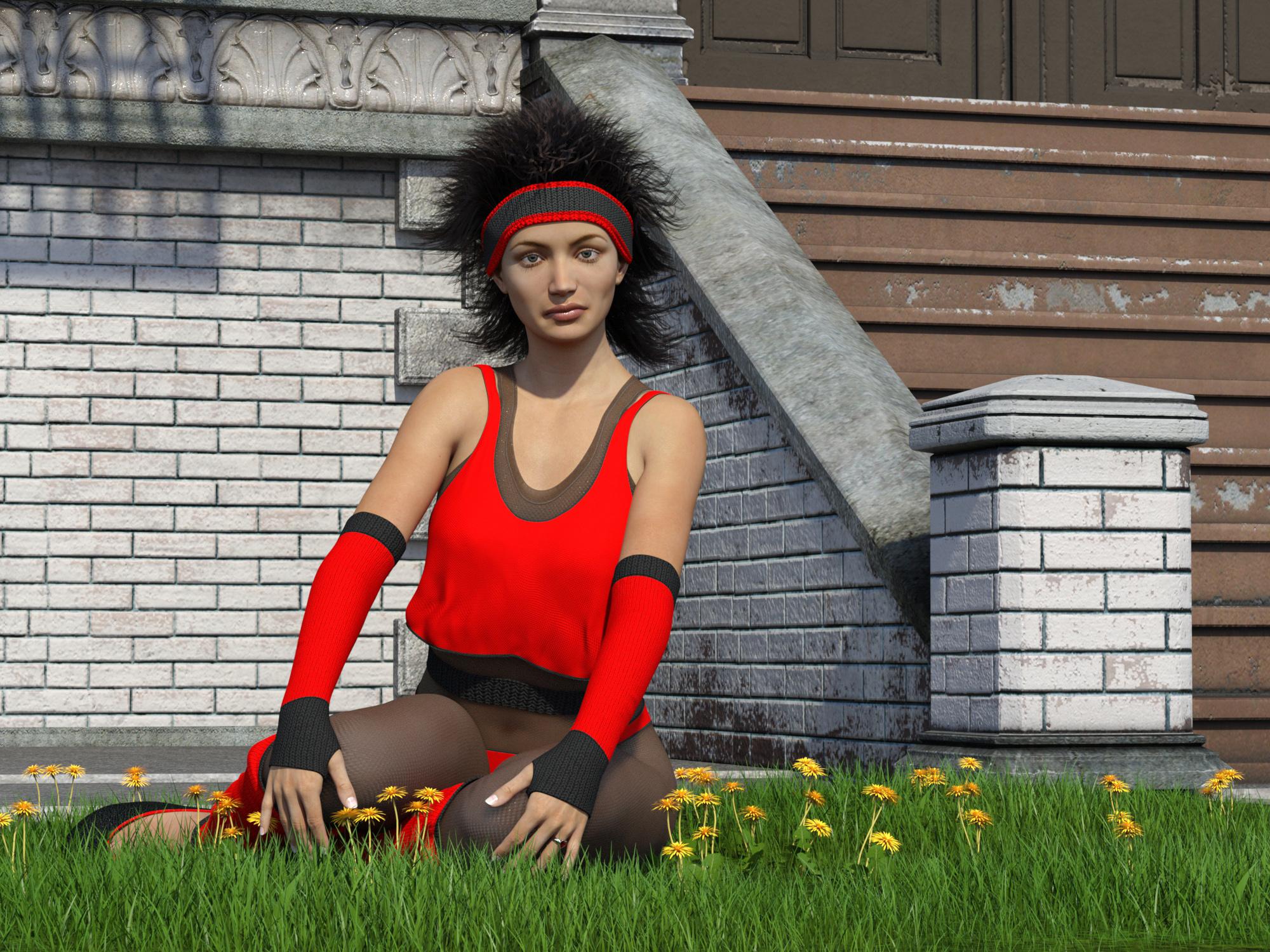 MEC4D 80's Gym Set and Hair