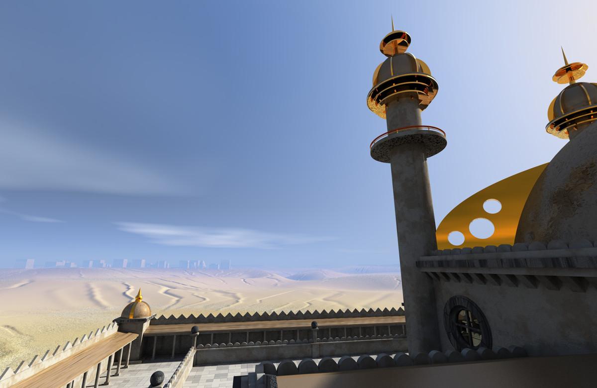 Desert Temple Roof View