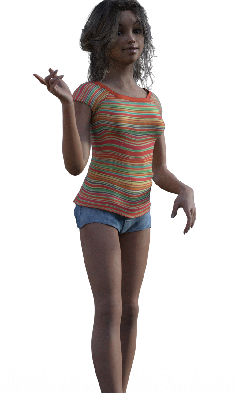 Quickie render of Haley in the Ushirt after softening.