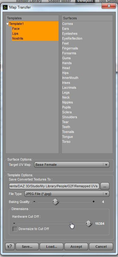 My Map Transfer window