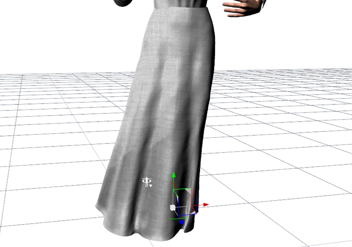Screenshot close up of G2F skirt not Auto-Fitted to G2M