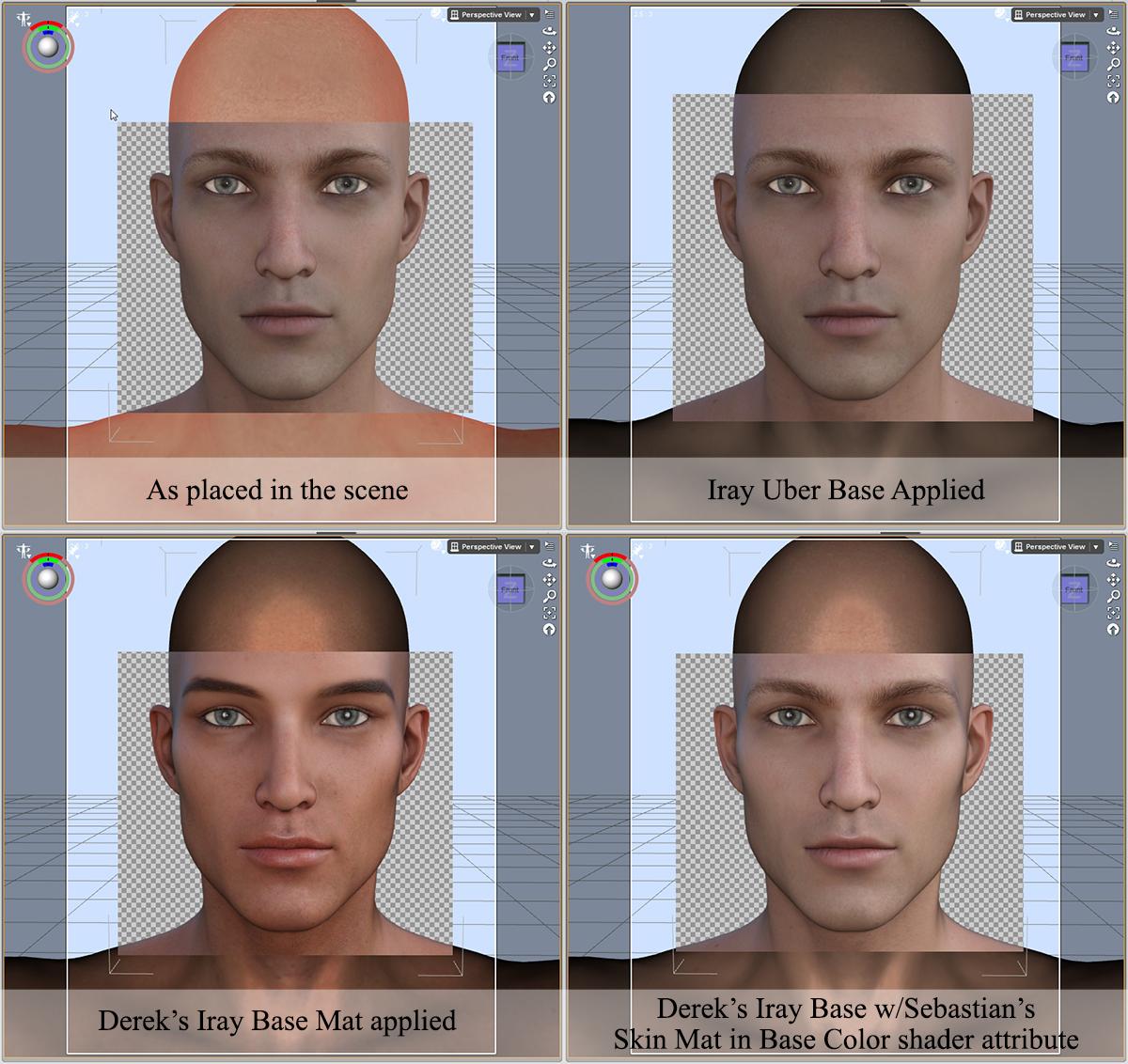 Iray render results comparison image