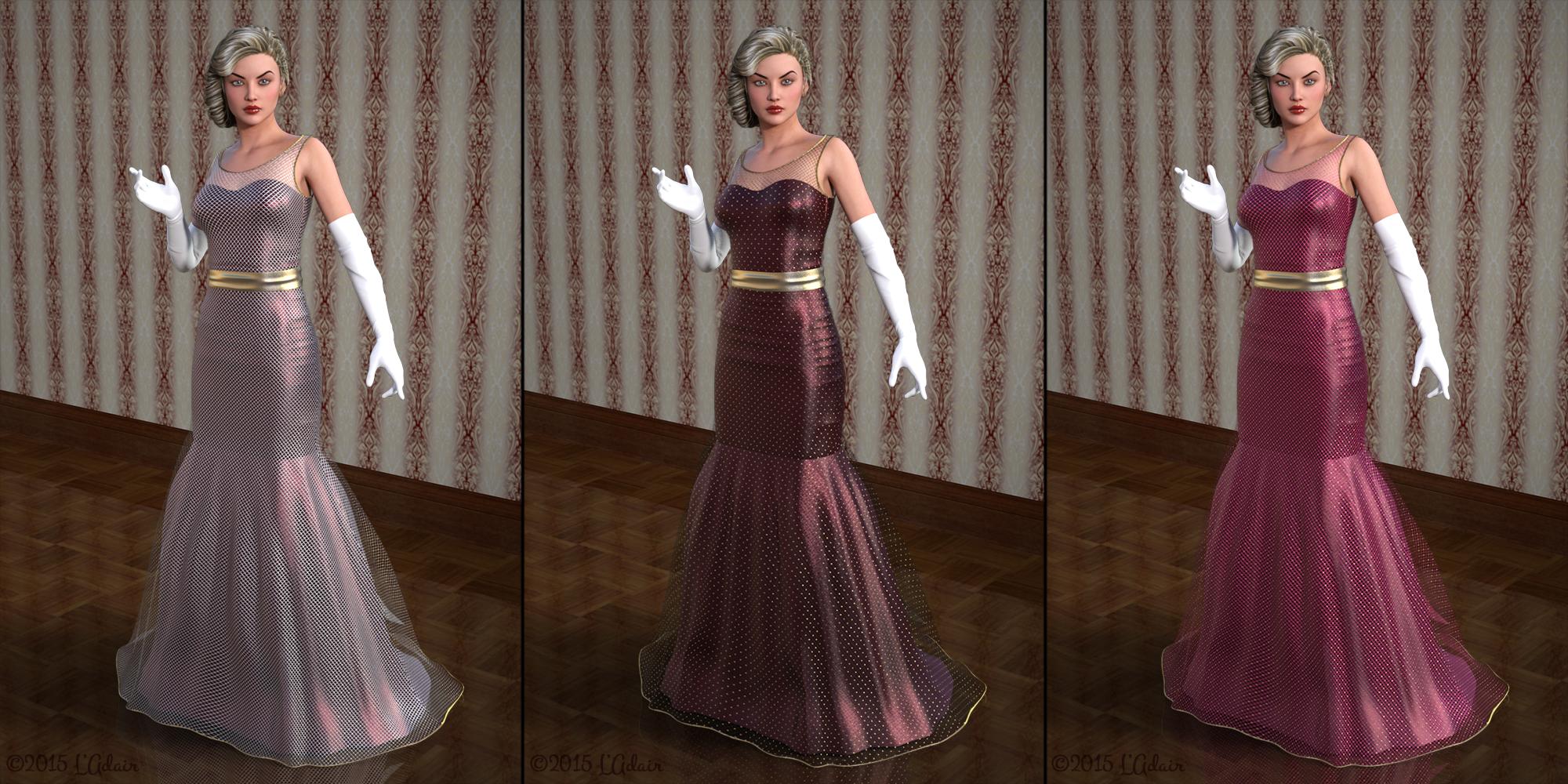 Evening Gown tulle color comparison, by L'Adair