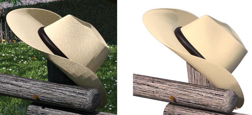 Before and After comparison of the Amazing Hat, by L'Adair