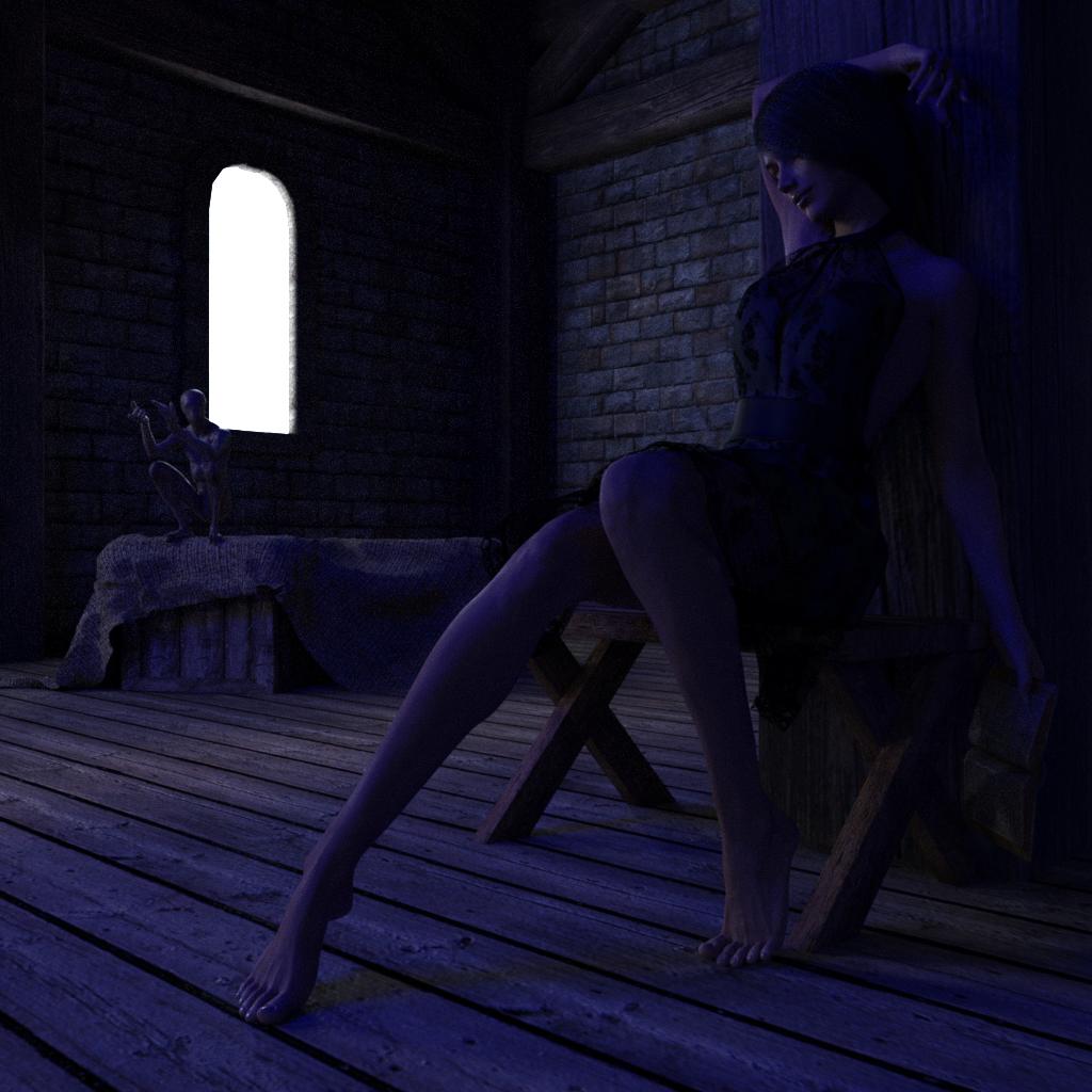 Figure fallen asleep and dreaming while reading a book