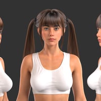 XYZ Classic Twin Tails Hair for Genesis 9 | Daz 3D