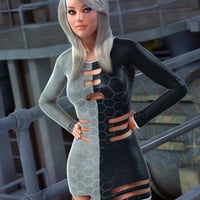Sci Fi Slotted Dress For Genesis 2 Female S Textures Daz 3d