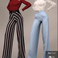 dForce Wide Leg Pants Outfit Textures | Daz 3D