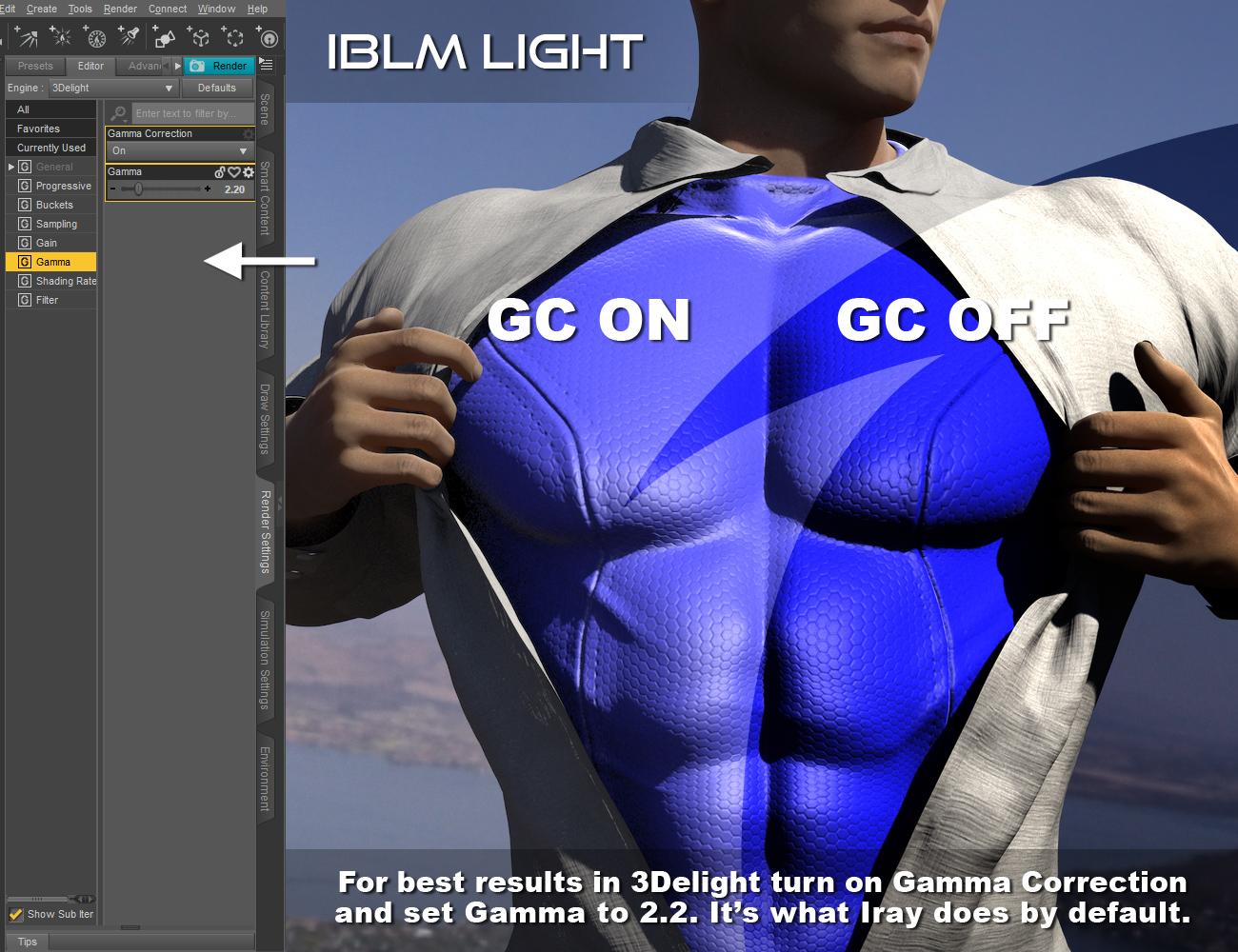 IBL Master: 3Delight render split - Gamma Correction vs No Gamma Correction