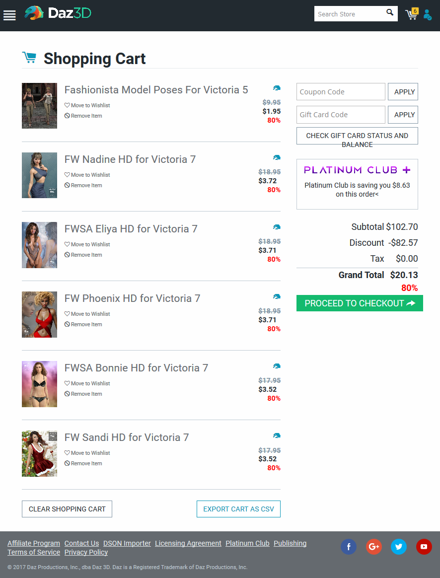 Cart showing 80%, not 85%, as the highest in this sale category
