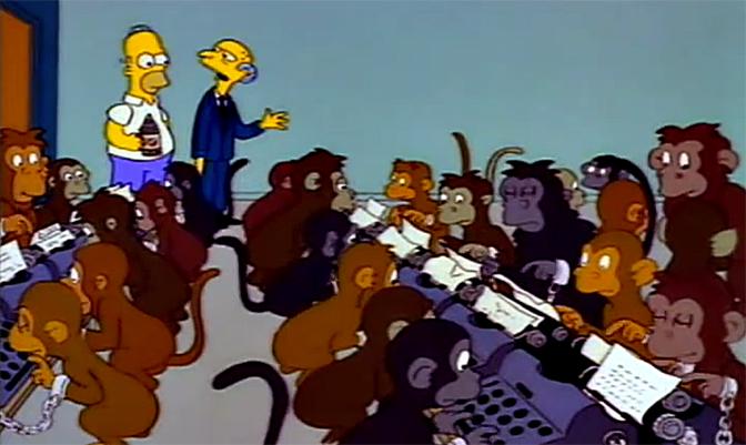 simpsons monkey typewriters