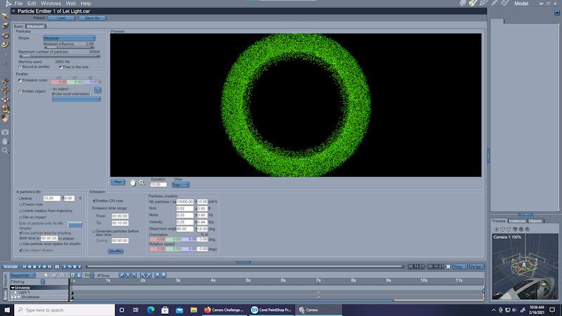 Particle system for proto-solar system