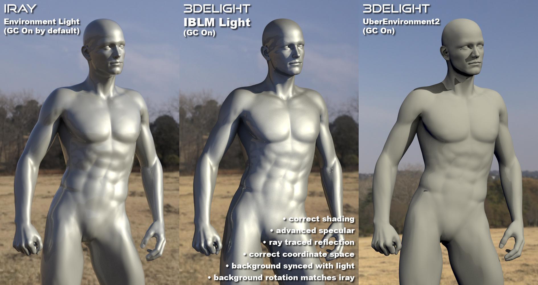 Statues: Iray vs IBLM light vs UE2