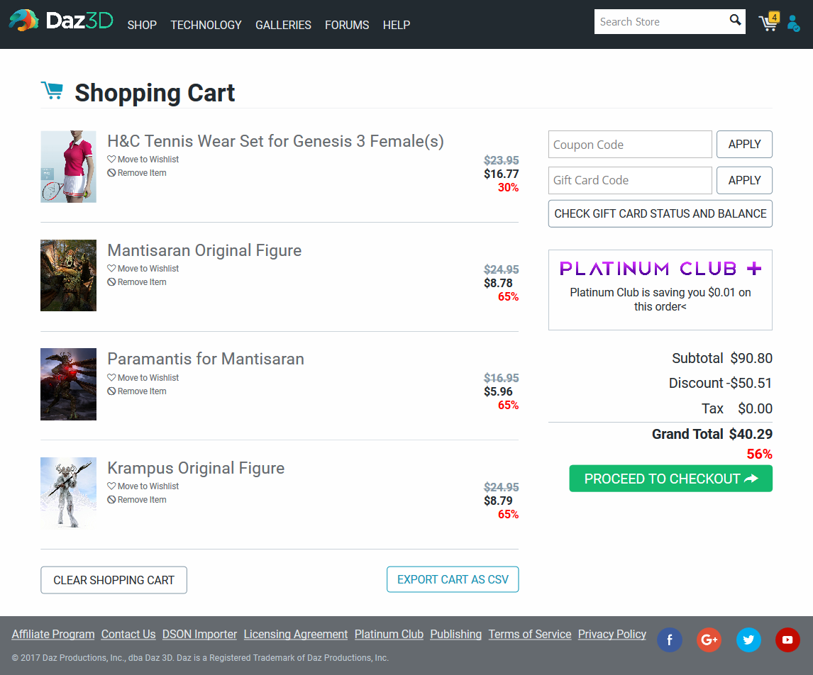 Screenshot Cart Example 01