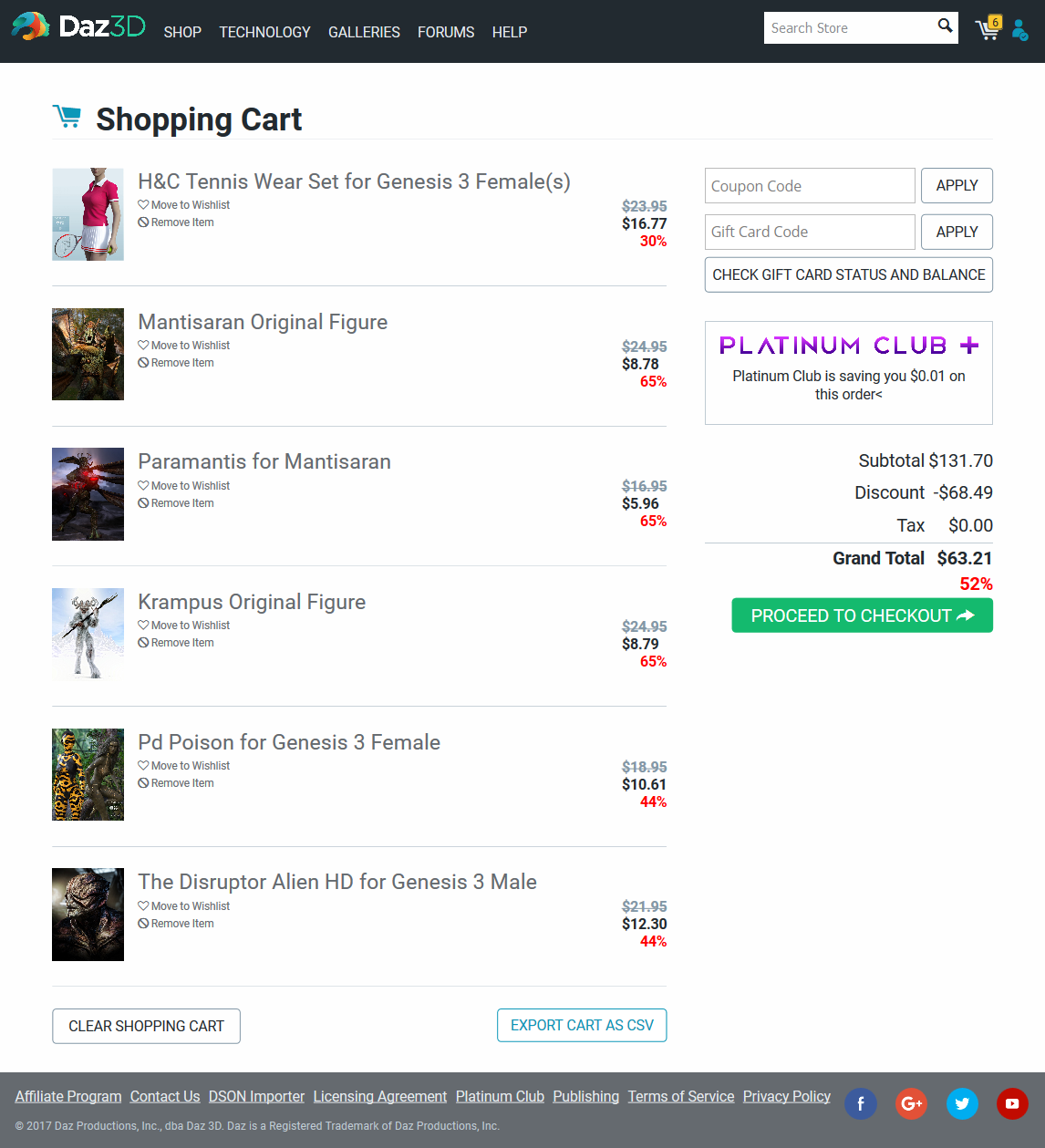 Screenshot Cart Example 02