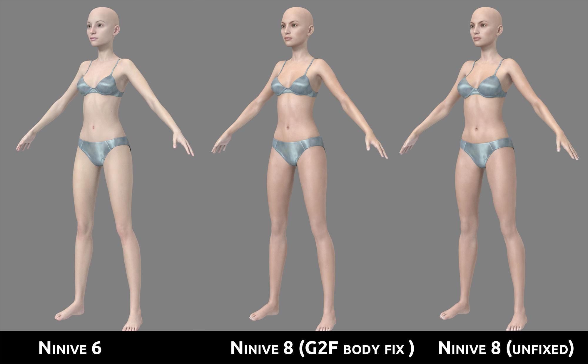 Ninive Comparison with G2F body morph