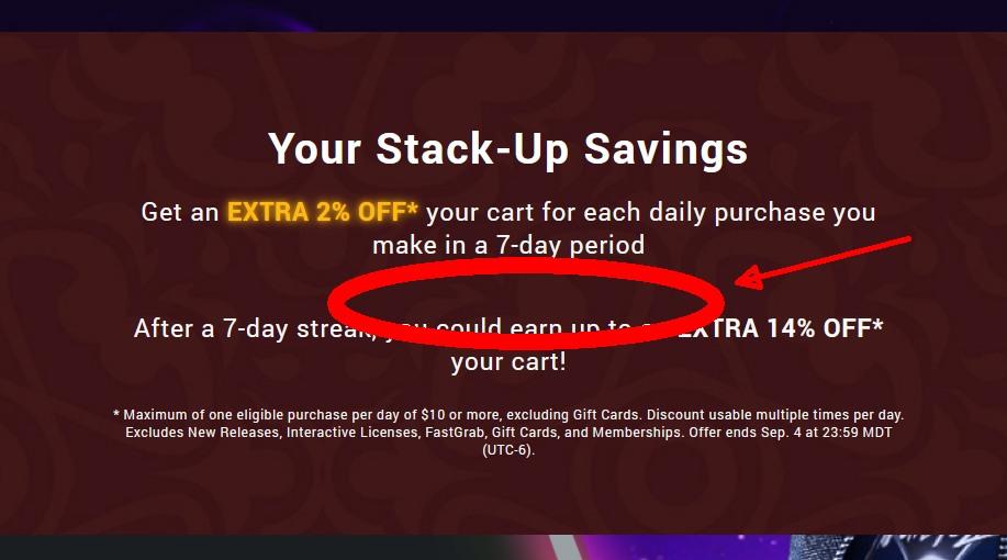 Stacking discount missing