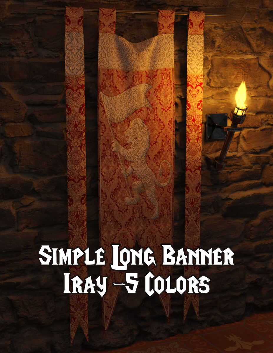 Long Tapestry Banner 5 Colors Iray Daz 3D Forums