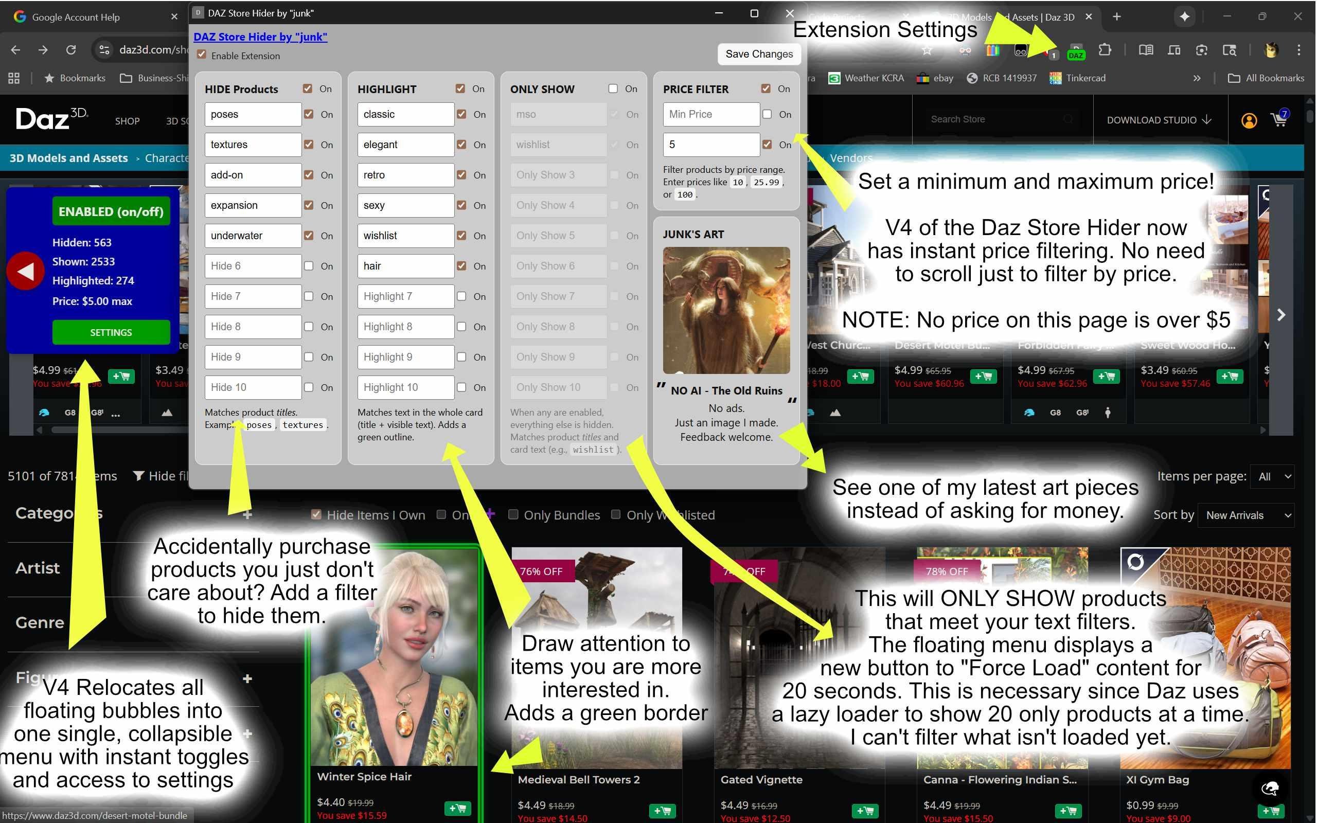 Daz Product Filter v4