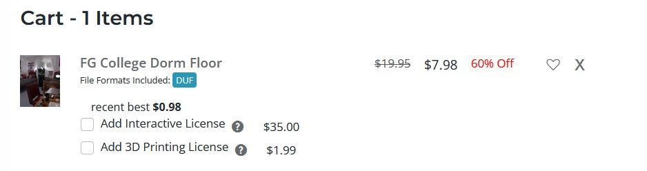 price in cart