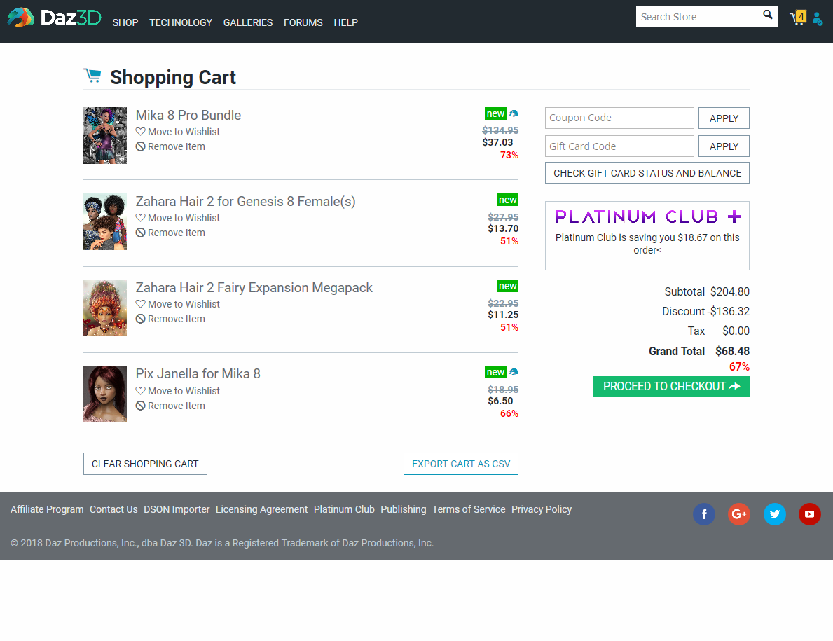 Mika 8 offers maximized, cart screenshot