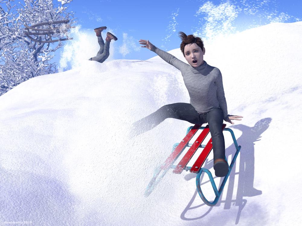 Helter-skelter into the snow