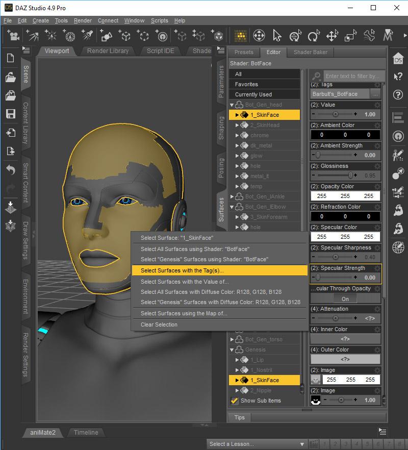 Tagging Surfaces in Daz Studio