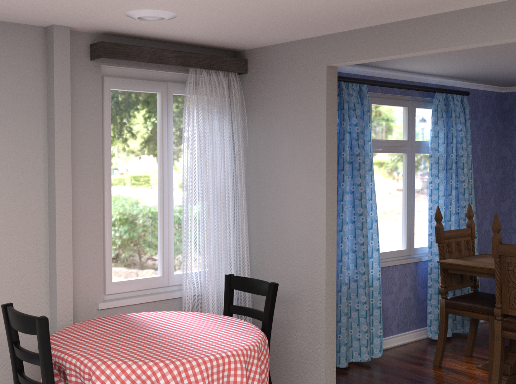 Curtains created using dForce Draperies product