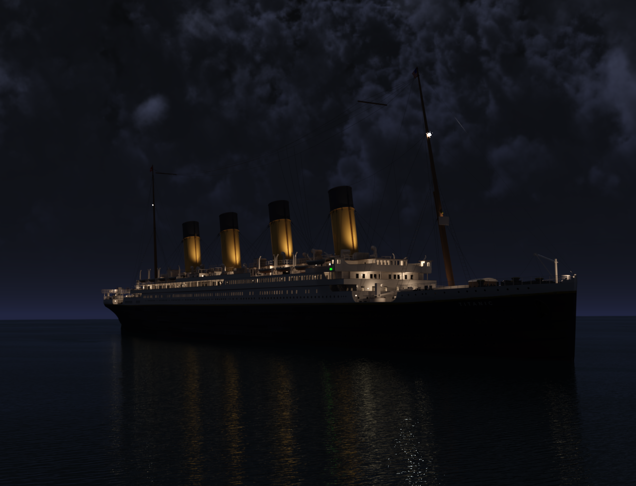 Titanic at night