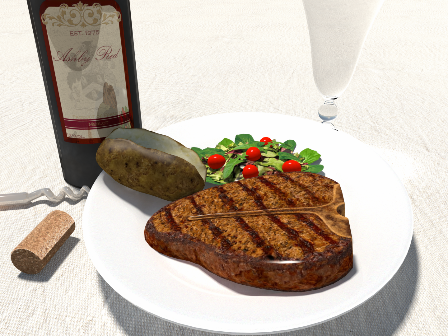 red meat, good wine and patatoes