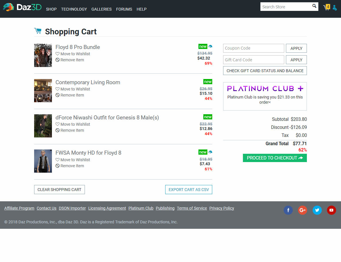 Floyd 8 offers maximized, cart screenshot