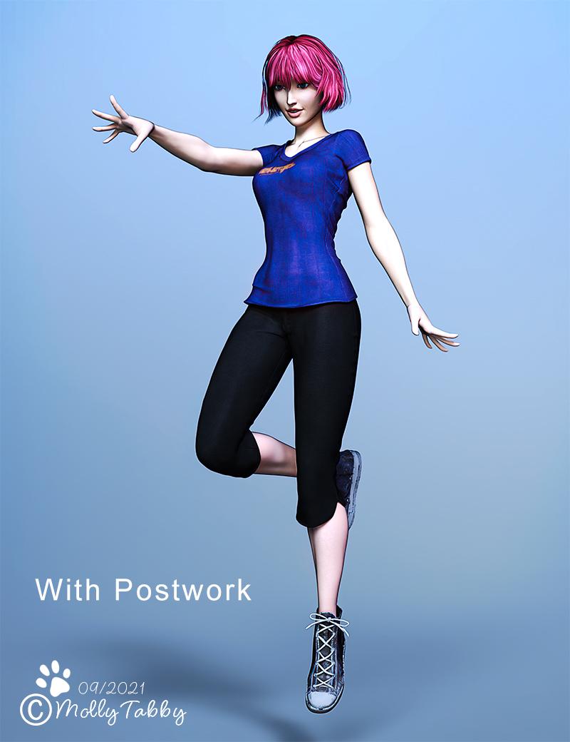 Postworked version of Aiko image rendered with My Shaders