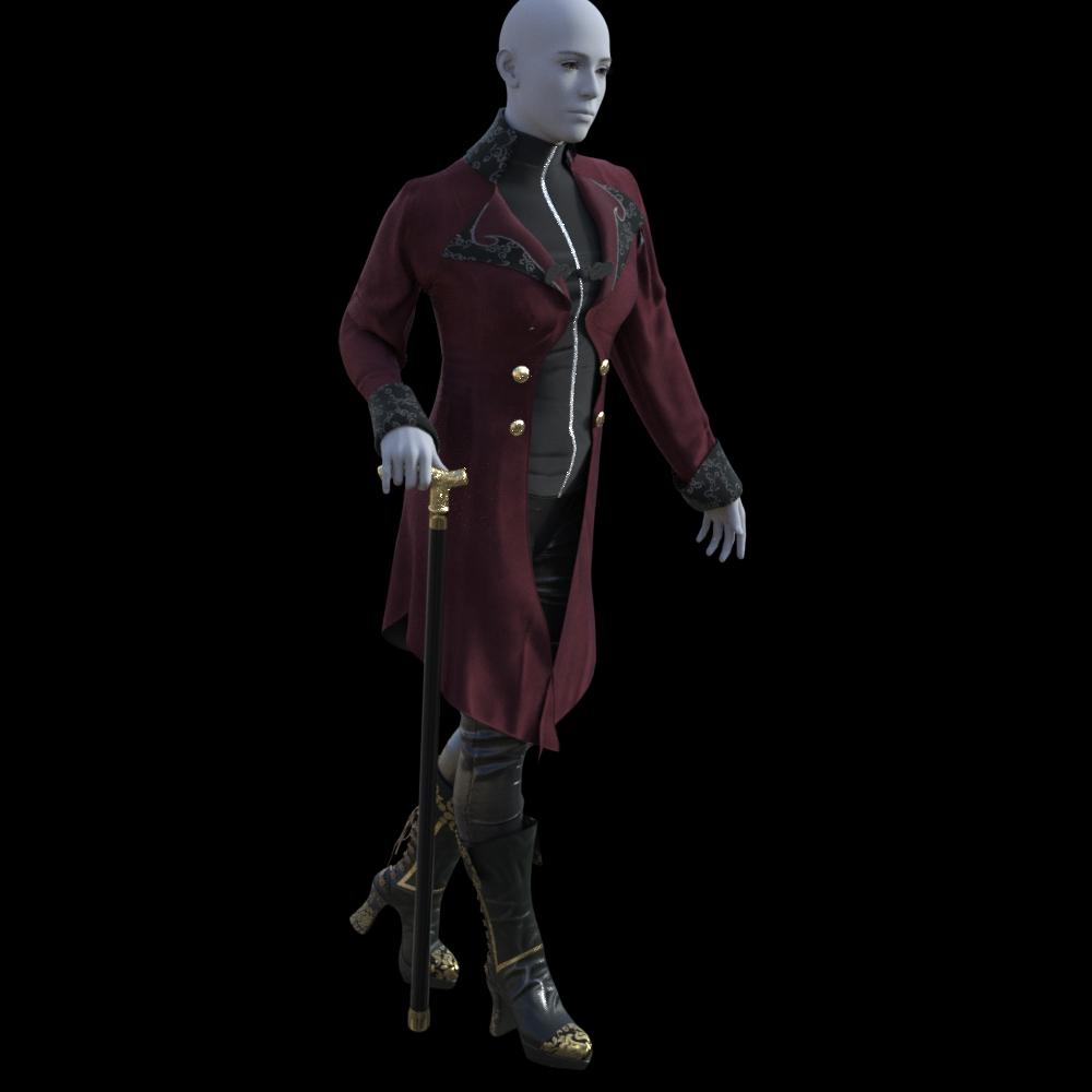 Victoria Vampie outfit fitted to base Genesis 9 and dForced