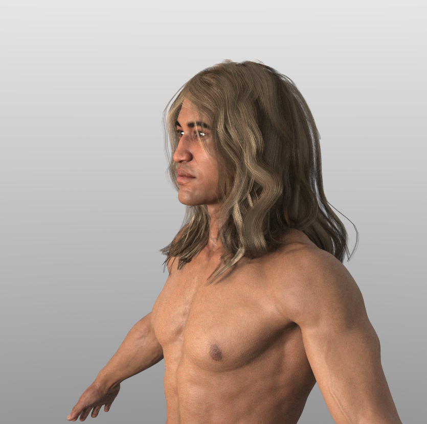 Atlas hair render
