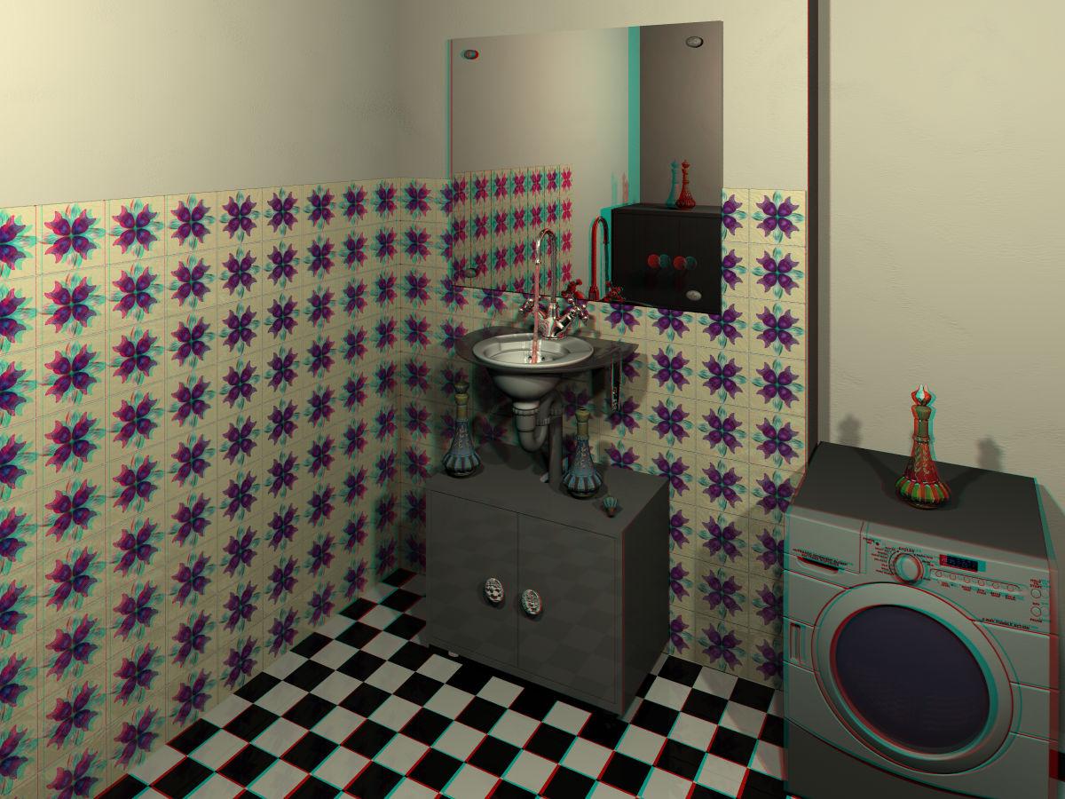 Small Washroom Anaglyph