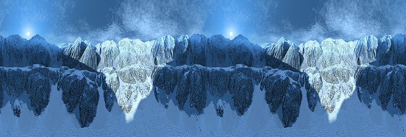 Mountain Barrier Double Panorama