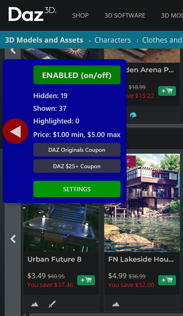 Chrome Extension Daz3D